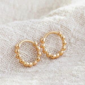 Elegant Gold Beaded Hoop Earrings